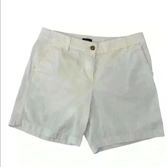 J.CREW WHITE COTTON SHORT W/Side Pockets Button Zip Closure Size 4 - Picture 1 of 6